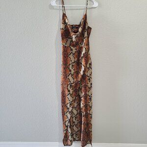 NWT Nasty Gal Snake Print Midi Dress (US 6)